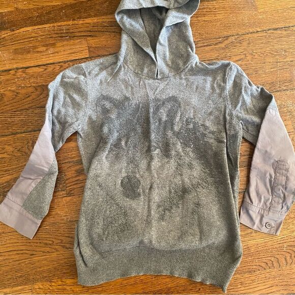 Stella McCartney kids Gray Wolf Graphic Hoodie size 10 - Picture 1 of 10